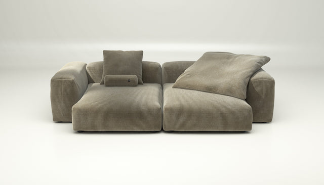 vetsak | Sofa Set 02 XLarge - Cord Velour - Khaki | Modular Sofa | 3.5 Seater | Big Sofa