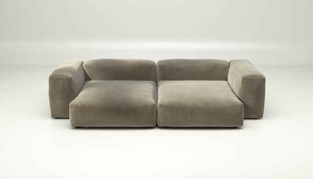 vetsak | Sofa Set 02 XLarge - Cord Velour - Khaki | Modular Sofa | 3.5 Seater | Big Sofa