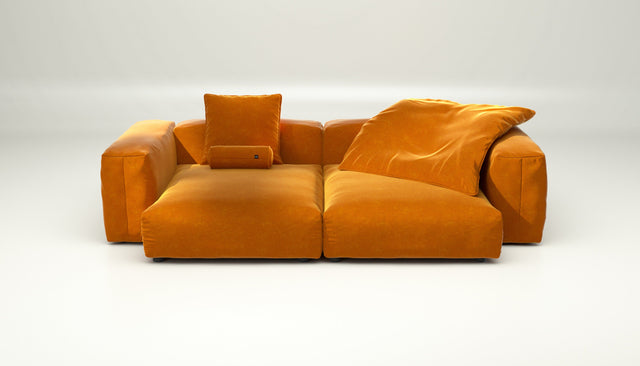 vetsak | Sofa Set 02 XLarge - Suave - Orange Blaze | Modular Sofa | 3.5 Seater | Big Sofa