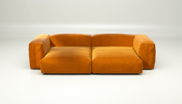vetsak | Sofa Set 02 XLarge - Suave - Orange Blaze | Modular Sofa | 3.5 Seater | Big Sofa