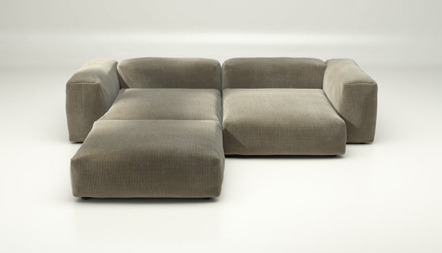 vetsak | Sofa Set 03 - Cord Velour - Khaki | Modular Sofa | 3.5 Seater | Big Sofa | Corner Sofa