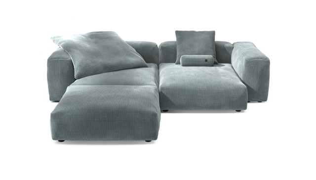 vetsak | Sofa Set 03 - Cord Velour - Mint | Modular Sofa | 3.5 Seater | Big Sofa | Corner Sofa