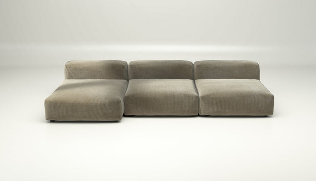 vetsak | Sofa Set 04 - Cord Velour - Khaki | Modular Sofa | 5 Seater | Big Sofa