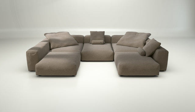 vetsak | Sofa Set 06 - Loop Loop - Taupe | Modular Sofa | 6.5 Seater | Big Sofa | U-Shape | Corner Sofa