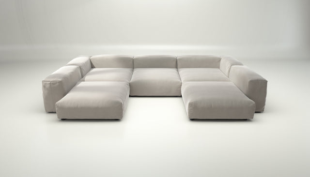 vetsak | Sofa Set 06 - Suave - Clay | Modular Sofa | 6.5 Seater | Big Sofa | U-Shape | Corner Sofa