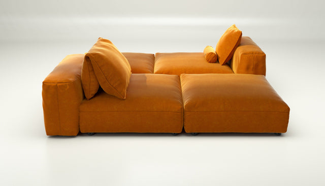 vetsak | Sofa Set 08 - Daybed - Suave - Orange Blaze | Modular Sofa | 6 Seater | Outdoor Island | Double lounger