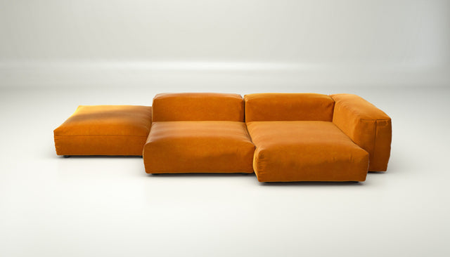 vetsak | Sofa Set 09 - The Island - Suave - Orange Blaze | Modular Sofa | 7 Seater | Sofa Island